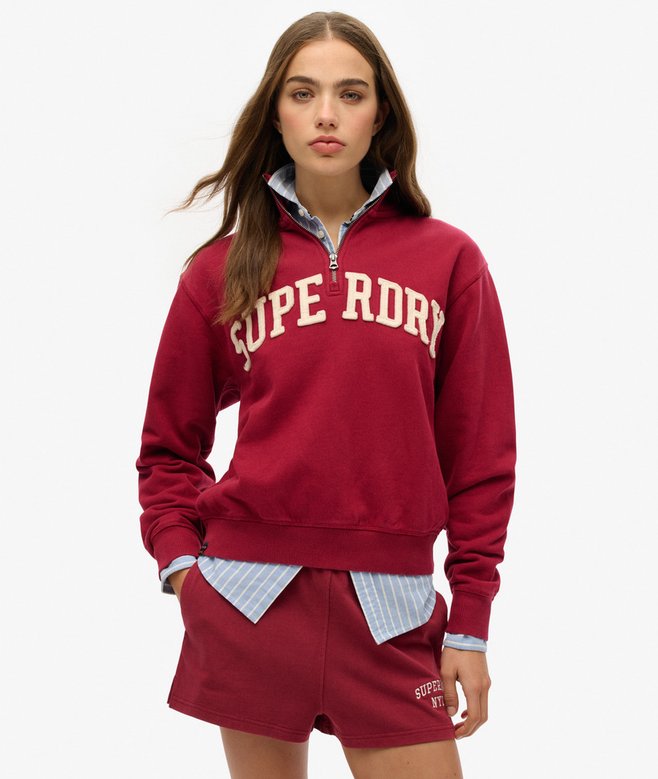 superdry Athletic Essentials Applique Half Zip Sweatshirt