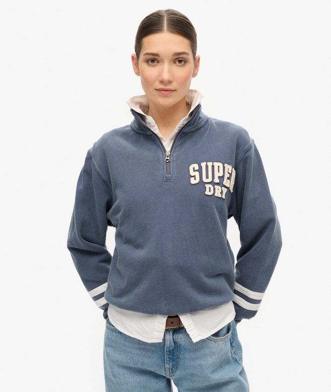 superdry Athletic Essentials Applique Half Zip Sweatshirt