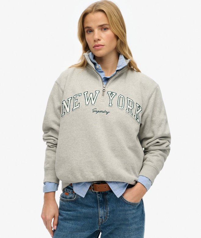 superdry Athletic Essentials Applique Half Zip Sweatshirt