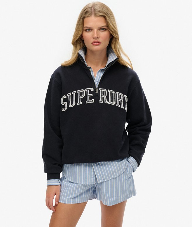 superdry Athletic Essentials Applique Half Zip Sweatshirt