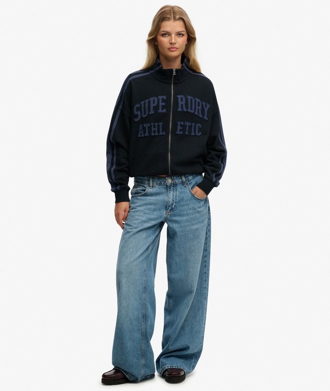 Superdry Athletic Essentials Applique Loose Zip Track Top