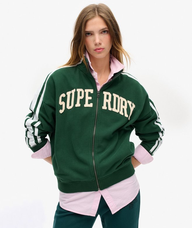 superdry Athletic Essentials Applique Loose Zip Track Top