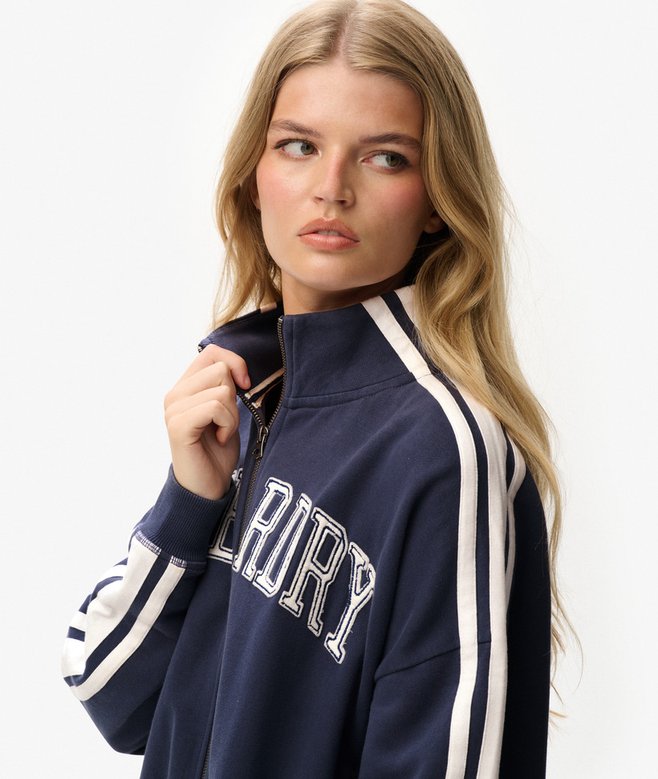 superdry Athletic Essentials Applique Loose Zip Track Top