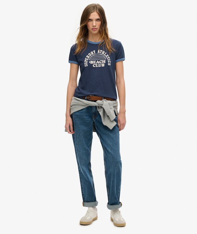Superdry Athletic Essentials Beach Graphic Ringer T-Shirt