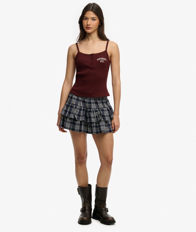 Superdry Athletic Essentials Embroidered Button Cami Top