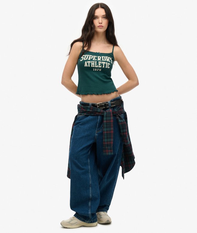 Superdry Athletic Essentials Graphic Pointelle Cami Top