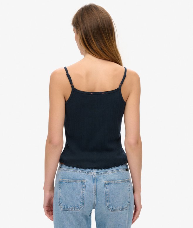 Superdry Athletic Essentials Graphic Pointelle Cami Top