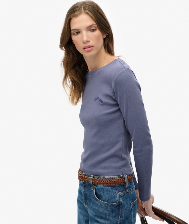 Superdry Athletic Essentials Logo Garment Dyed Ribbed Top