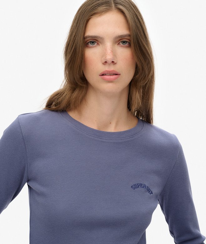 Superdry Athletic Essentials Logo Garment Dyed Ribbed Top