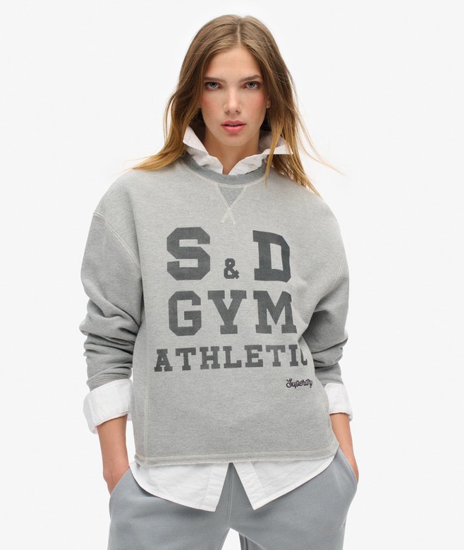 superdry Athletic Essentials Loose Crop Crew Sweatshirt