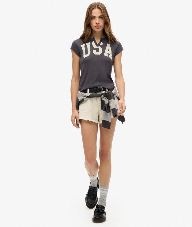 Superdry Athletic Essentials Notch Neck Graphic T-Shirt