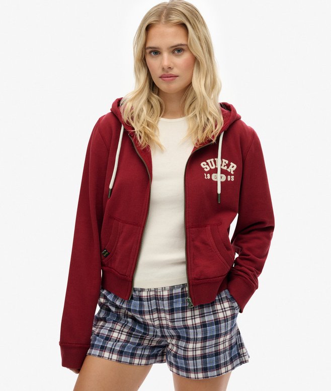 Superdry Athletic Essentials Relaxed Crop Zip-hoodie