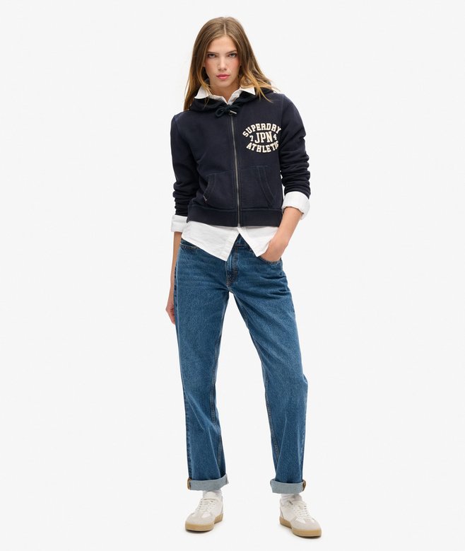 Superdry Athletic Essentials Relaxed Crop Zip-hoodie