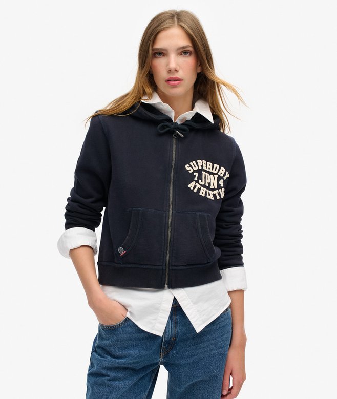 superdry Athletic Essentials Relaxed Crop Zip-hoodie