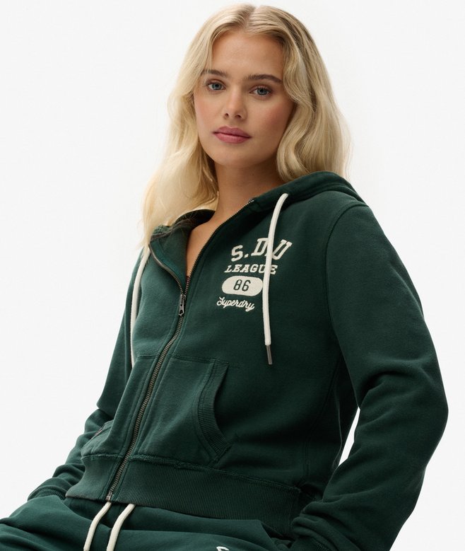 Superdry Athletic Essentials Relaxed Crop Zip-hoodie