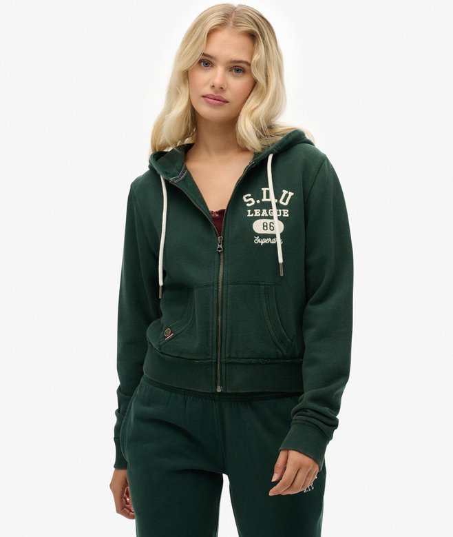superdry Athletic Essentials Relaxed Crop Zip-hoodie