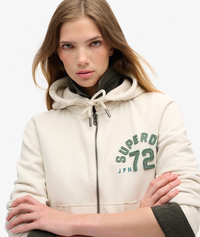 Superdry Athletic Essentials Relaxed Crop Zip-hoodie