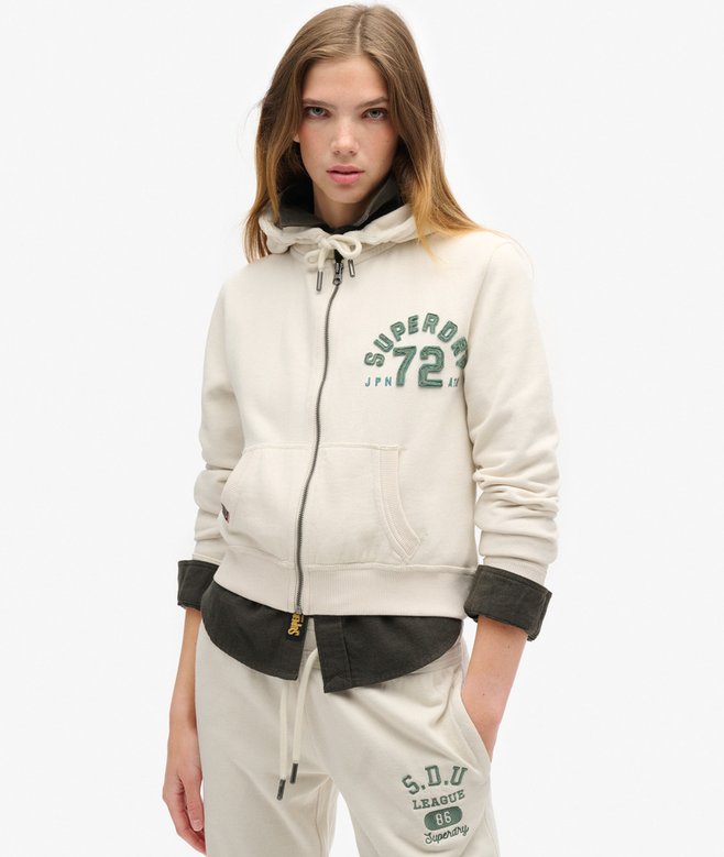 superdry Athletic Essentials Relaxed Crop Zip-hoodie