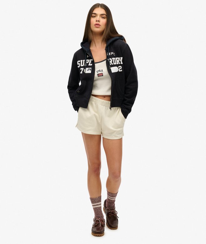 Superdry Athletic Essentials Relaxed Cropped Zip Hoodie