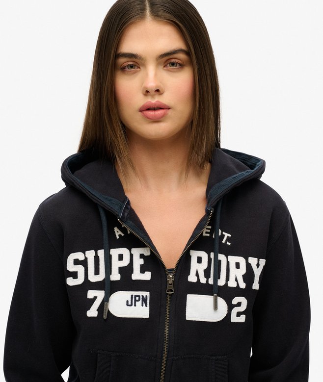 Superdry Athletic Essentials Relaxed Cropped Zip Hoodie
