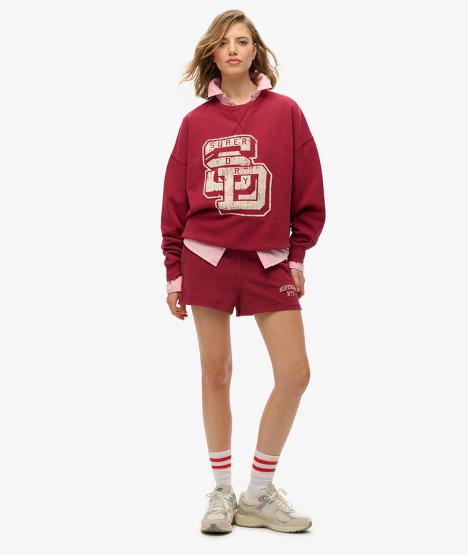 Superdry Athletic Essentials Relaxed Flock Crew Sweatshirt