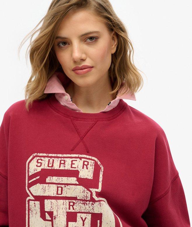 Superdry Athletic Essentials Relaxed Flock Crew Sweatshirt