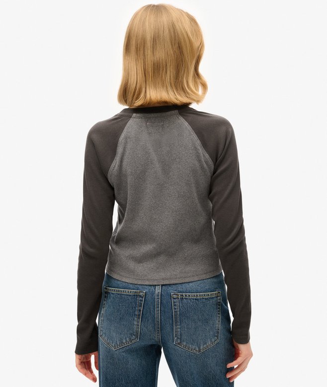 Superdry Athletic Essentials Rib Slim Long Sleeve Top