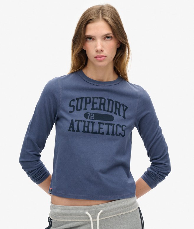 superdry Athletic Essentials Ringer Slim Long Sleeved Top