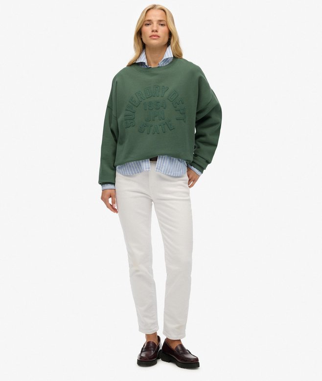 Superdry Athletic Essentials Tonal Applique Crew Sweatshirt