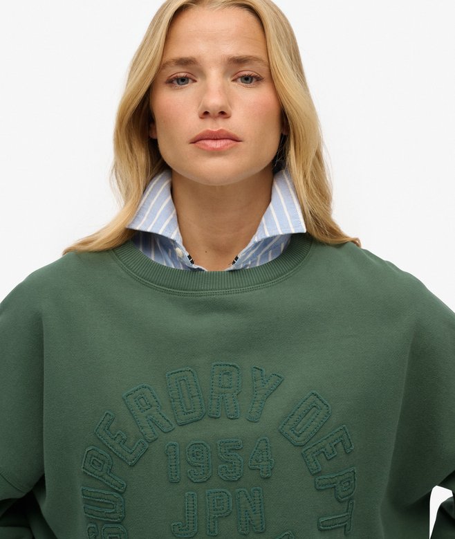 Superdry Athletic Essentials Tonal Applique Crew Sweatshirt