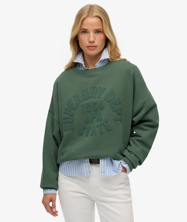 superdry Athletic Essentials Tonal Applique Crew Sweatshirt