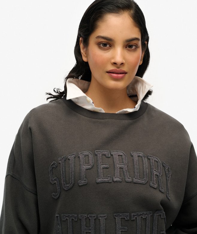 Superdry Athletic Essentials Tonal Applique Crew Sweatshirt