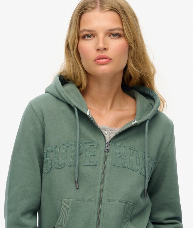 Superdry Athletic Essentials Tonal Cropped Zip Hoodie