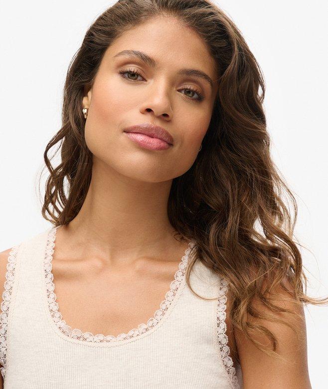 Superdry Athletic Essentials Vintage Lace Trim Vest Top