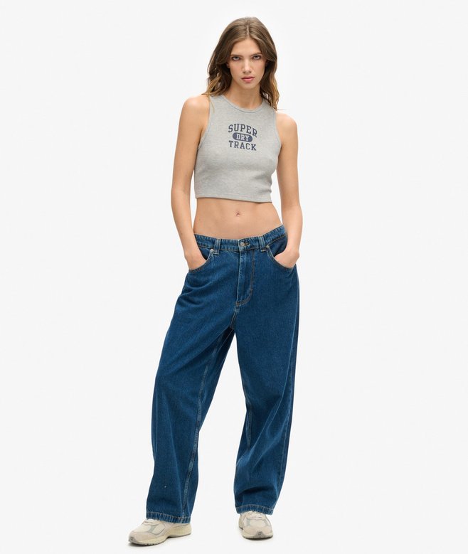 Superdry Athletic Essentials Waffle Cropped Tank Top