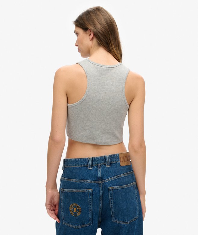 Superdry Athletic Essentials Waffle Cropped Tank Top