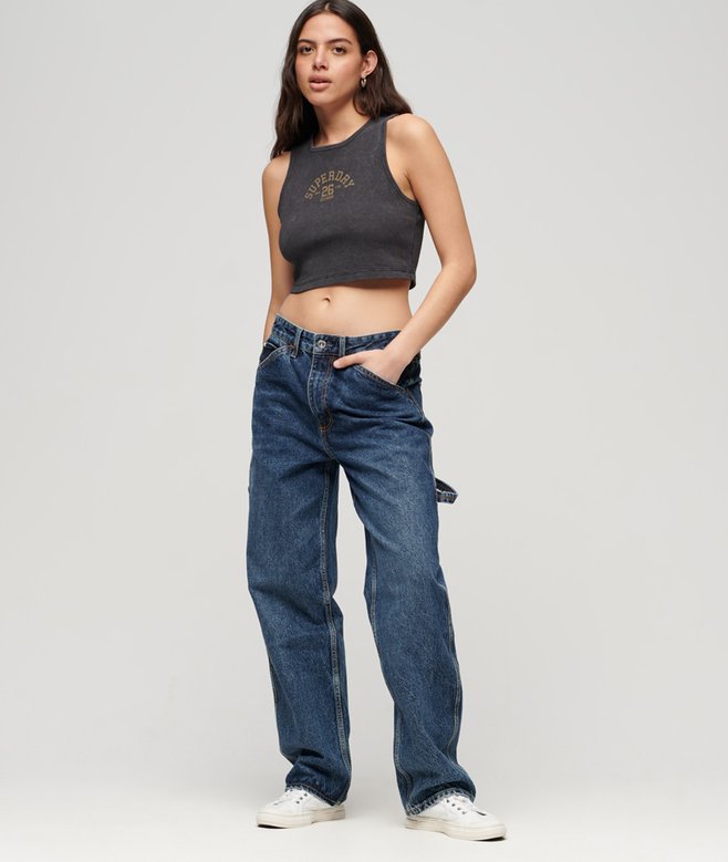 Superdry Athletic Essentials Waffle Cropped Tank Top