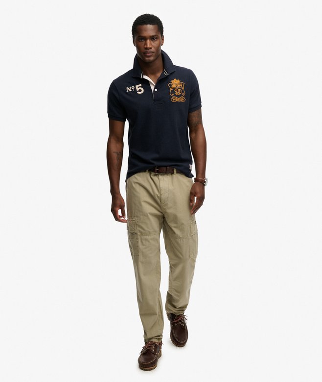 Superdry Double Emblem Jersey Short Sleeve Rugby Polo Top