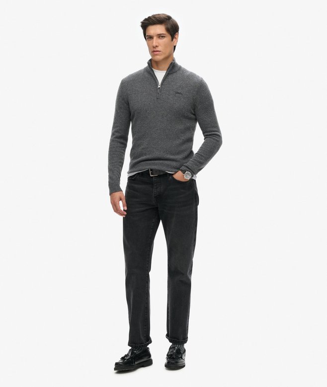 Superdry Essential Embroidered Knit Half Zip Jumper