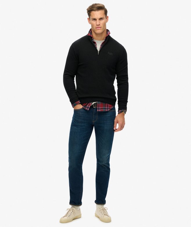 Superdry Essential Embroidered Knitted Half Zip Jumper