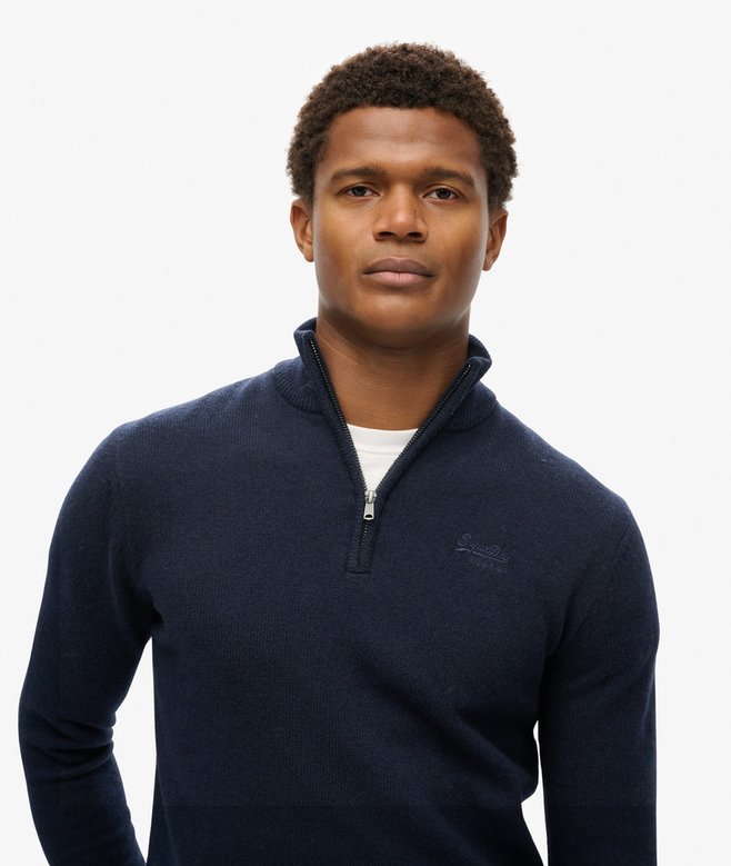 Superdry Essential Embroidered Knitted Half Zip Jumper