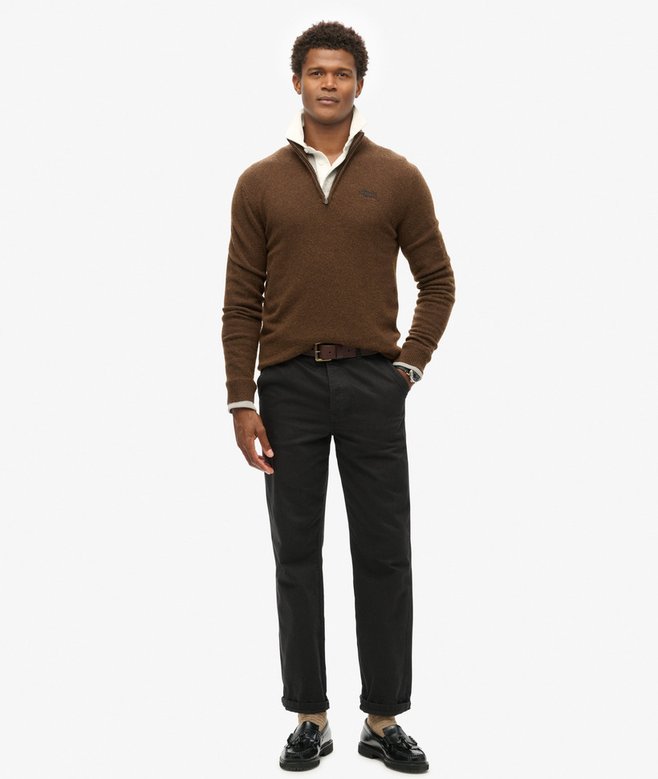 Superdry Essential Embroidered Knitted Half Zip Jumper