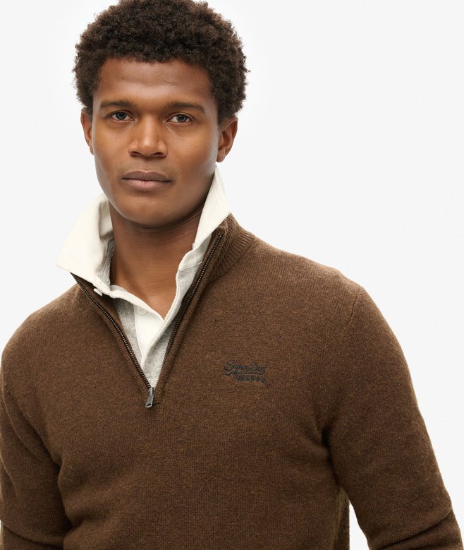 Superdry Essential Embroidered Knitted Half Zip Jumper