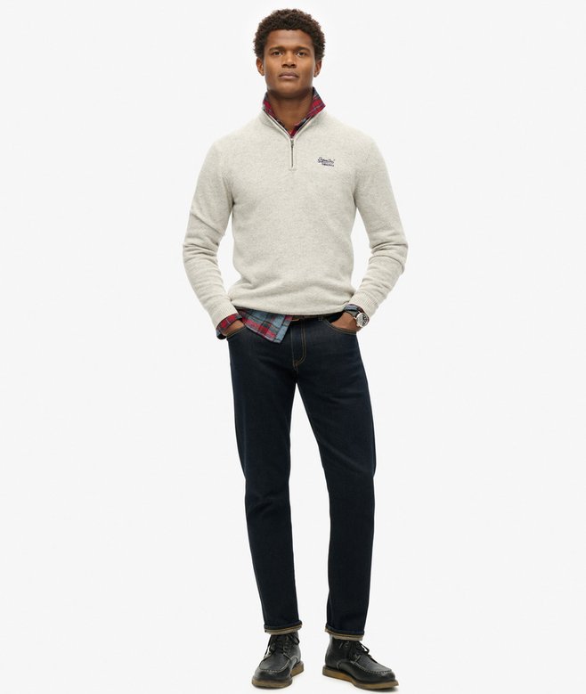Superdry Essential Embroidered Knitted Half Zip Jumper
