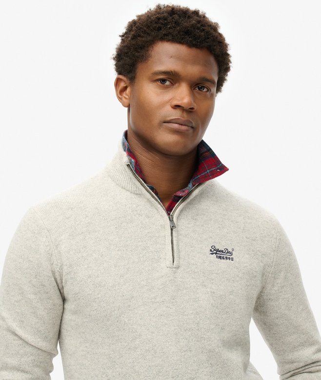 Superdry Essential Embroidered Knitted Half Zip Jumper