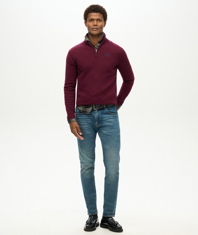 Superdry Essential Embroidered Knitted Half Zip Jumper