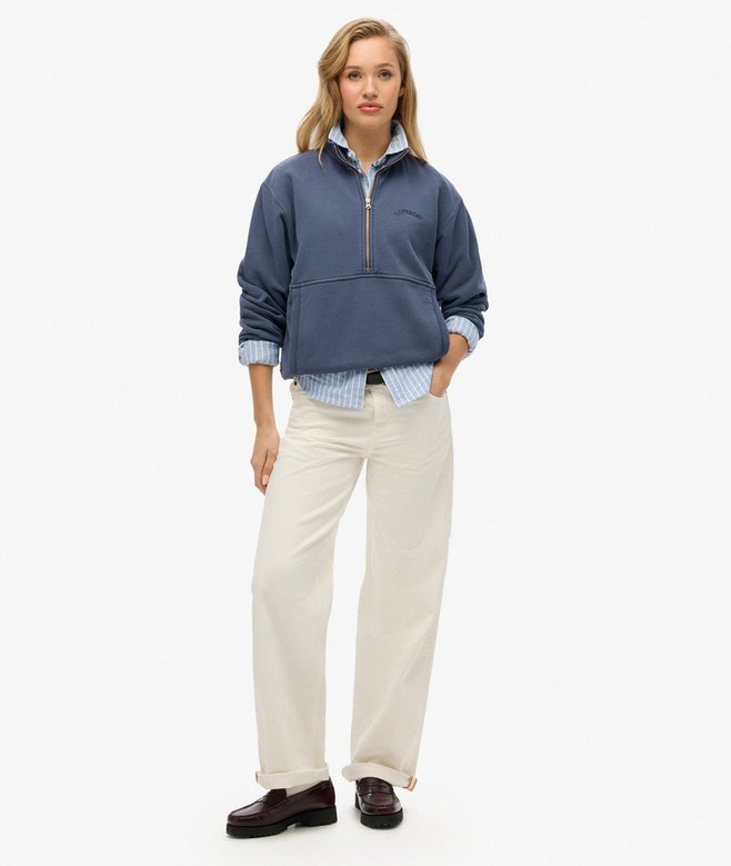 Superdry Essential Logo Oversized Half Zip Sweatshirt