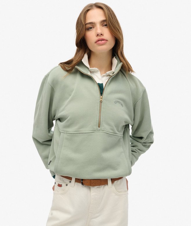 superdry Essential Logo Oversized Half Zip Sweatshirt