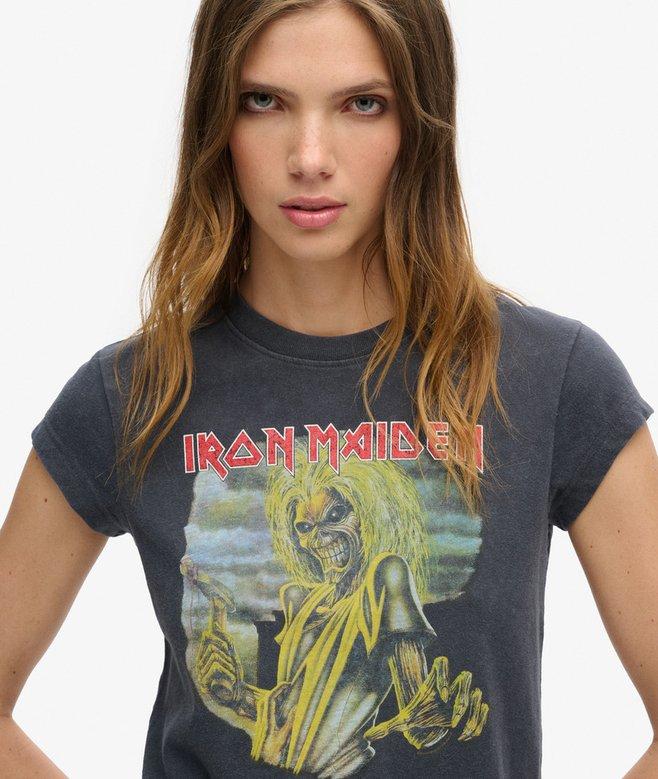 Superdry Iron Maiden X Superdry Cap Sleeve Band T-Shirt