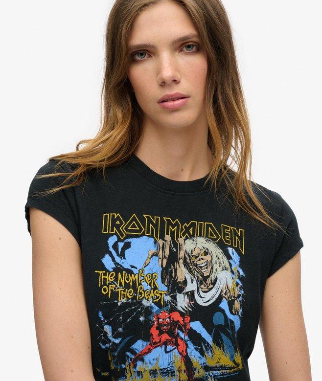 Superdry Iron Maiden X Superdry Cap Sleeve Band T-Shirt
